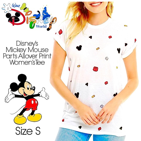 Disney Mickey Mouse Parts Allover Print Women’s Tee - Picture 10 of 10